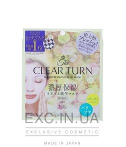 Маска для лица с эффектом сияния, а также антивозрастным уходом - Kose Clear turn superpremium freshmask Haritsuya