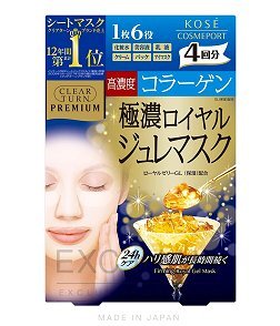 Маска с маточным молочком и коллагеном  - Kose Cosmeport Premium Royal Jelly Mask Collagen 